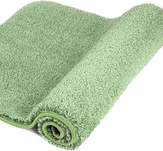 Walensee Large Bathroom Rug (24 x 36, Sage Green) Extra Soft and Absorbent Shaggy Bath Mat Machine Washable Microfiber Non Slip Luxury Floor Mat