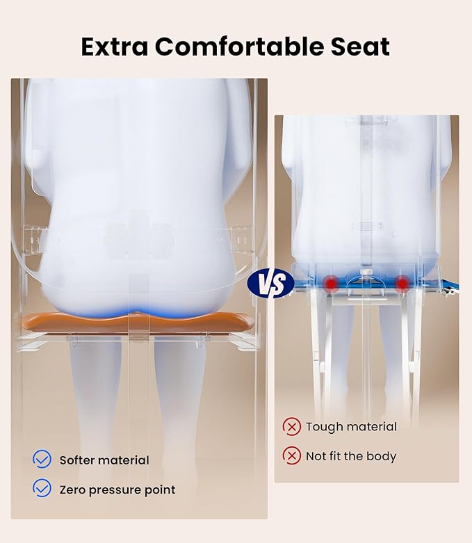 VOCIC Upgrade Electric Floor Lift for Elderly Falls, Heavy Duty Lift Chair with T-stabilized Base, Help You Get Up from Floor, Support Up to 440 LBS, AX15 (Orange)