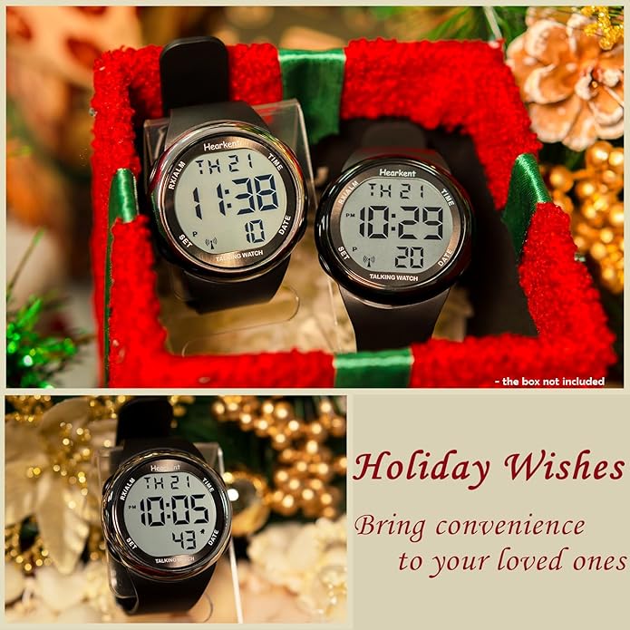 Atomic Talking Watch Sets Itself for Visually impaired or Seniors LCD Big Number Easy-to-Read Talking Watch for Elderly