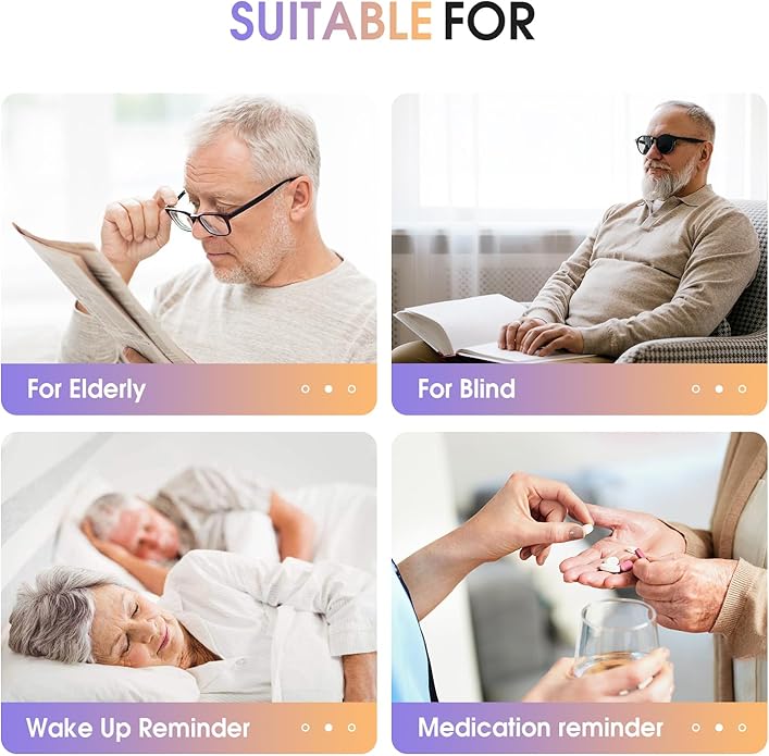Atomic Talking Watch Sets Itself for Visually impaired or Seniors LCD Big Number Easy-to-Read Talking Watch for Elderly