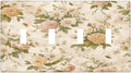 Light Switch Covers Boho Vintage Roses Pink Red Yellow Bouquet Floral Quad Toggle Electrical Faceplate 4 Gang Wall Plate Decorative Switch Plates for Bedroom living Room Decor