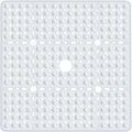 Large Square Shower Mat 27 x 27 Inch White, Non Slip Shower Bathtub Mats for Inside Shower With Big Suction Cups Drain Holes, Anti Slip Bathroom Floor Shower Stall Mats, Easy Clean, BPA-Free