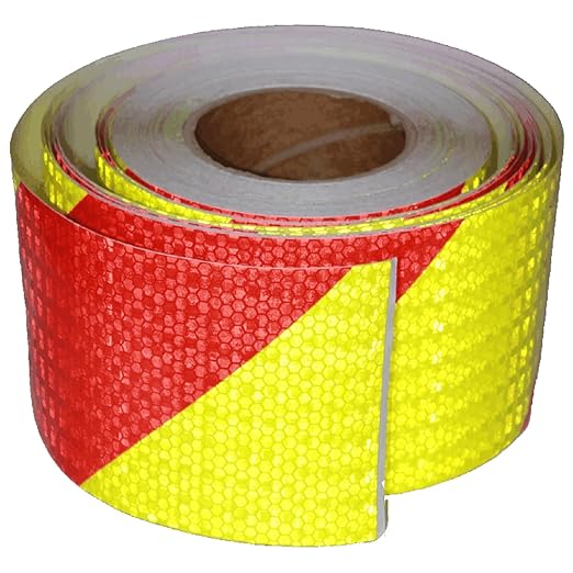 Reflective Tape 4 inch X 166 feet, Outdoor Waterproof Hazard Conspicuity Safety Warning Industrial Marking Tape