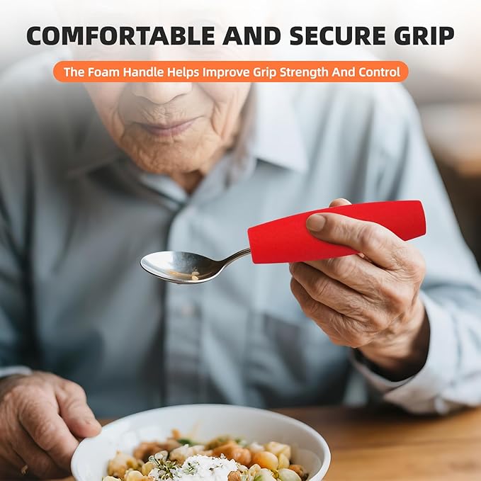 Foam Grip Tubing, Foam Tubes Grip Aid for Utensils, Adaptive Utensil Cutlery Padding Grip Handle for Disabled, Elderly, Arthritic and Handicapped (Arc Shaped)