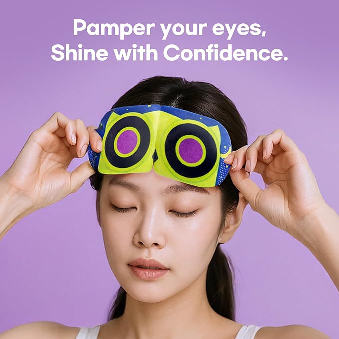 OOwl Mighty Steam Eye Mask, 48 Pack Disposable Self-Heating Warm Compress for Dry Eyes, Puffy Eyes, and Fatigue Relief, Unscented Heated Sleep Mask for Travel, Spa, Home & Gifts for Women & Men