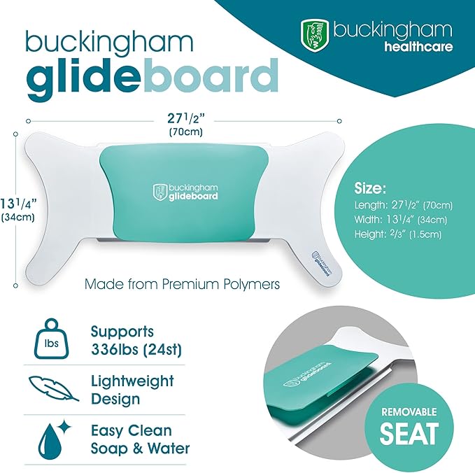 Buckingham Glideboard Transfer Board Wheelchair Accessories Mobility Aids Wheelchair Transfer Seat Disability Aids for Elderly and Disabled Mobility Aids for The Home Bath Board Furniture Transfers