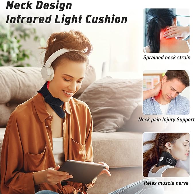 Infrared &Red Light Therapy Devices: Pain Relief 850NM LED Neck Pain Fatigue Light Therapy Warp Pad Home Use FDA Cleared Device