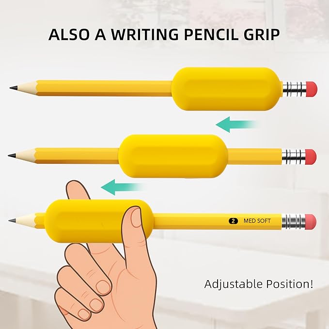 ELETIUO 5-Pack Colorful Weighted Pencil Grips – 1oz Silicone Handwriting Aid for Kids, Elderly & Special Needs – Improves Penmanship for Autism,ADHD,Tremors,Dyspraxia & Fine Motor Skills