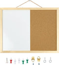 GDMINLO 16.5 x12.6 Inches Dry Erase Cork Bulletin Combination Board, Notice Memo Wall Mounted Vision for Home, School and Office(Pins, Eye Bolts, gaskets, Screws)