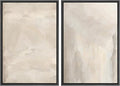 MUDECOR Framed Canvas Print Wall Art Abstract Neutral Tones Minimalist Earthy Color Palette Illustrations Modern Art Decorative Chic for Living Room, Bedroom, Office - 24"x36"x2 Black