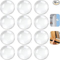 12pcs Wall Bumpers, Clear Wall Protectors, Door Bumpers for Doorknob, Furniture Bumpers,Reducing Noise,Protecting Walls,Using for Entrance Door,Cabinet Door,Fridge Door, Wall Bumper (15*15mm)