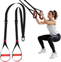 Suspension Straps Trainer for Home Gym – Integrated Door Anchor for 1-Second Setup, Bodyweight Fitness All in One Workout for Full Body, with Safety Sign, Big Poster&Mess Bag