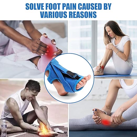Plantar Fasciitis Night Splint-Upgrade 3 Adjustable Planter Facetious Relief Brace,Plantar Fasciitis Relief Women Men Straps,Support Relief Foot Drop Achilles Tendonitis Day Night(Blue-2PC)