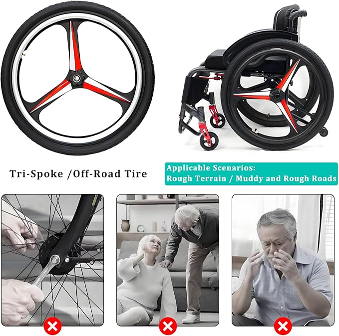 Aluminum Alloy Sports Wheelchair, Transport Wheelchair Lightweight Foldable, 220lbs Weight Capacity, Removable Tires, Manual Wheelchairs for Adults, Indoor and Outdoor Mobility Aid