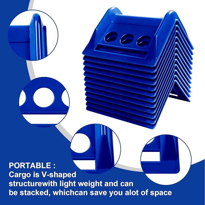 24 Pack 4" Flatbed Edge Protectors with Carrying Case, 4" Winch Ratchet Straps Plastic Corner Protectors for Flatbed Cargo Load (Blue)