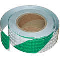 Reflective Tape Green and White 2 inch X 66 feet, Outdoor Waterproof Hazard Conspicuity Warning Industrial Marking Tape