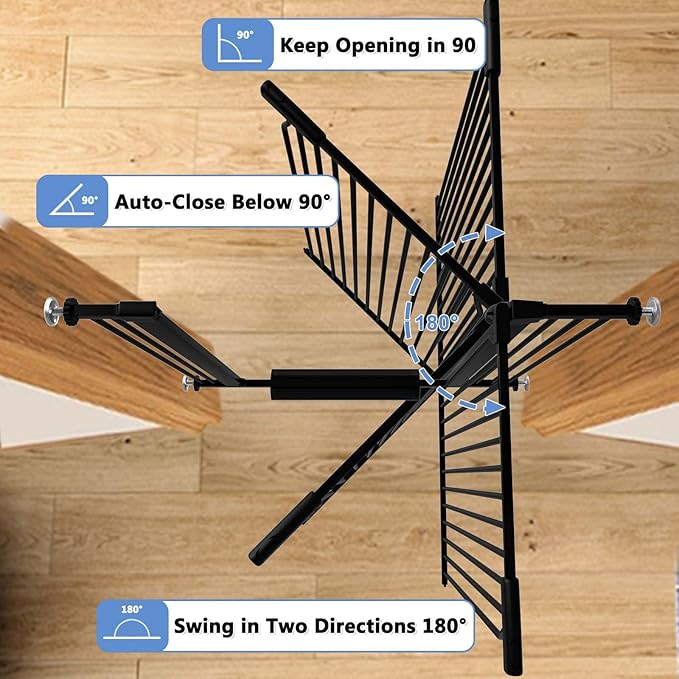 40.5" Extra Tall Baby Gate for Stairs, 29.5"-40.5" Extra Wide Dog Gate Indoor for The House, Auto Close Pressure Mounted Safety Child Toddler Gate, Pet Gate for Doorways Kitchen, Black