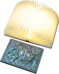 Rechargeable Book Light - 3 Colors Mood Lighting, 3D Leather Cover, USB Portable Desk Lamp, Night Reading Light, Elegant Book Decor & Gift for Book Lovers