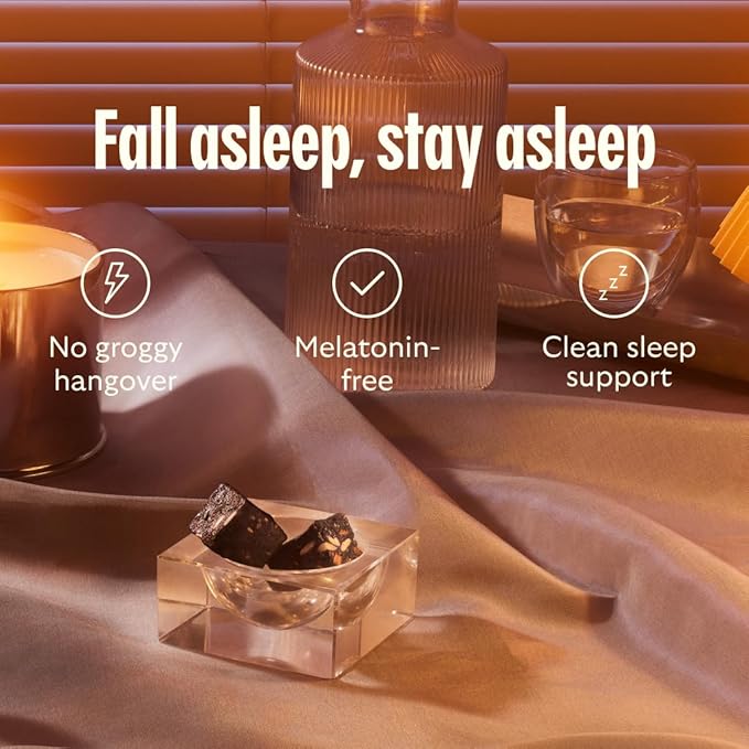 GEM Sleep Aid, Nighttime Bite, Melatonin Free, L-Theanine, Magnesium, Valerian Root Extract | Vegan and Gluten Free | Earthy Chocolate Cherry (28 Pack)