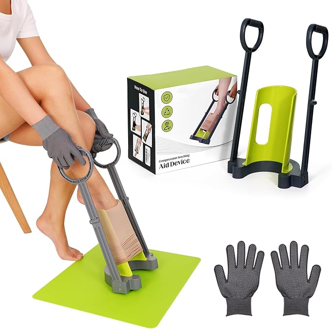 Compression Sock Aid Device | with Silicone Anti Slip Mat, Make The Compression Stockings Fit Properly | Sock Aid Device for Seniors | Sock Assistant Device