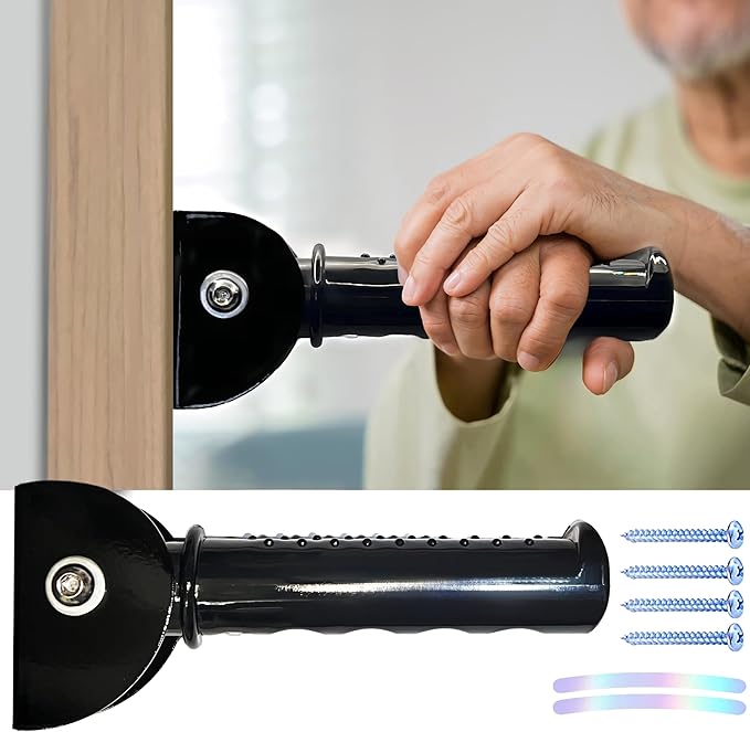 Doorway Stair Assist Handle, Handicap Grab Bars for Wall, Non-Slip Grab Bar for Elderly, Seniors, Injured and Handicap People, Support Up to 300 Pounds, Black