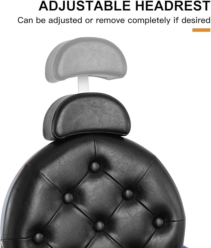 Artist hand Retro Barber Chair Heavy Duty Barber Chairs Vintage Salon Chair Hydraulic Recline Beauty Spa Styling Equipment Rounded Cushioning with Puckered Button (Laser Frame)