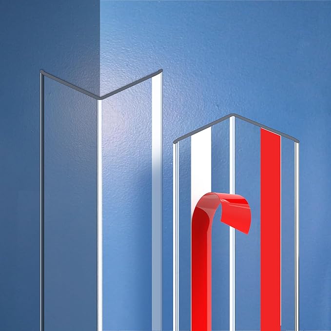 Clear Self-Adhesive Wall Corner Protectors-2 PCS of Corner Guards & Edge Protector for Baby, Furniture, Door, Tables, Cover Sharp Furniture, Easy to Install (3cmx100cm/1.18inx39.4in)