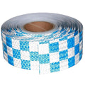 Blue and White Reflective Tape Outdoor Waterproof 3 inch X 166 feet, High Visibility Hazard Conspicuity Industrial Marking Tape