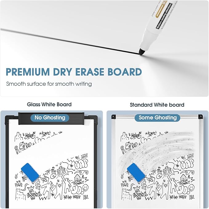 MaxGear Large White Board Easel Stand, 36" x 24" Black Double Sided Magnetic Dry Erase Board for School Classroom, Home Office Stand Flip Chart, Height Adjustable 360 Degree Rotating Whiteboard