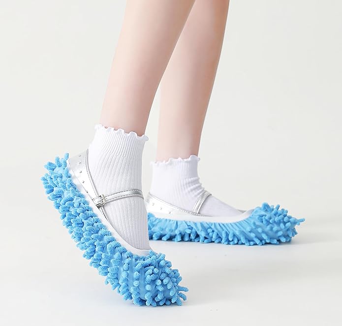 Winterlace Mop Slippers 20 Pcs (10 Pairs) Microfiber Chenille House Floor Dusting Cleaning Socks Shoe Cover Bulk Pack