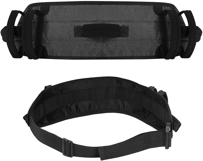 Rhino Valley Gait Belt for Senior with 7 Handles, 59" Anti-Slip Gate Belts medical for elderly, Transfer Belt with Quick Release Buckle, Elderly, Physical, Handicap, Bariatric Therapy, Black & Black