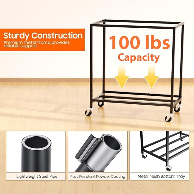 Laundry Hamper with Lid, 60 Gal Rolling Laundry Basket with Wheels, Large & Tall Dirty Clothes Hamper with Metal Frame and Removable Bag for Bedroom Aesthetic, Laundry Room, Bathroom, Dorm-Black