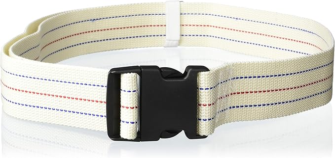 Gait Belt with Plastic Buckle by LiftAid - Transfer and Walking Aid with Belt Loop Holder for Assisting Therapist, Nurse, Home Care - 60"L x 2"W (Beige)