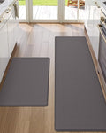DEXI Kitchen Floor Mats Cushioned Anti Fatigue, 17x29+17x59, Large Long Standing Runner Rug Waterproof, Comfort Memory Foam Padded for Front Sink Laundry, Taupe