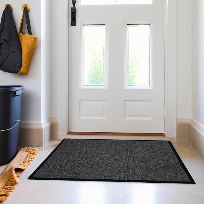 Front Door Mat, 2' x 6' Commercial Floor Mat, Heavy Duty Welcome Mat, Rubber Backing Non Slip Doormat for Entryway