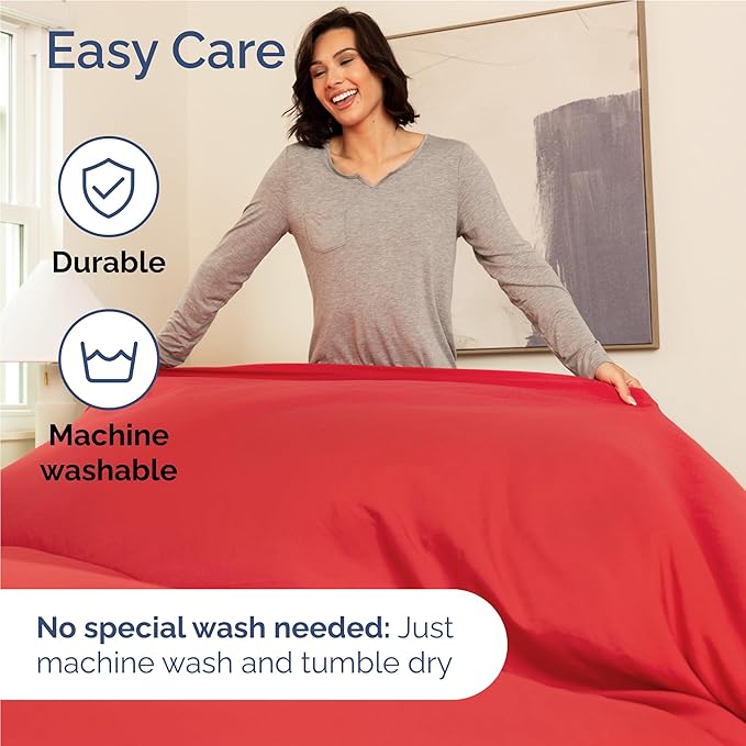 Twin XL 4 Piece Sheet Set - Cooling and Breathable Bed Sheets - Hotel Luxury Bed Sheets for Women, Men, Kids & Teens - Bedding with Deep Pockets & Easy Fit - Soft and Wrinkle Free - Twin XL Red Sheets