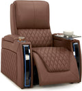 Seatcraft Apex Zero-Gravity CoolZero Italian Leather Home Theater Seating, Powered Headrest, Powered Lumbar, Powered Recline, Single Recliner, Tobacco