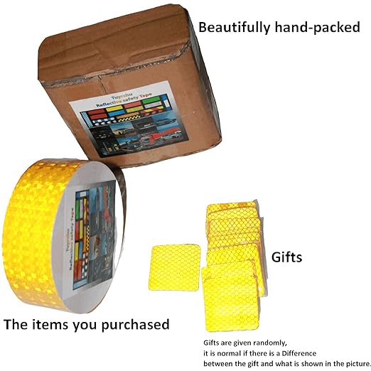 Yellow Reflective Tape 2 inch Wide, Outdoor Waterproof Hazard Conspicuity Warning Industrial Marking Tape (66 feet)