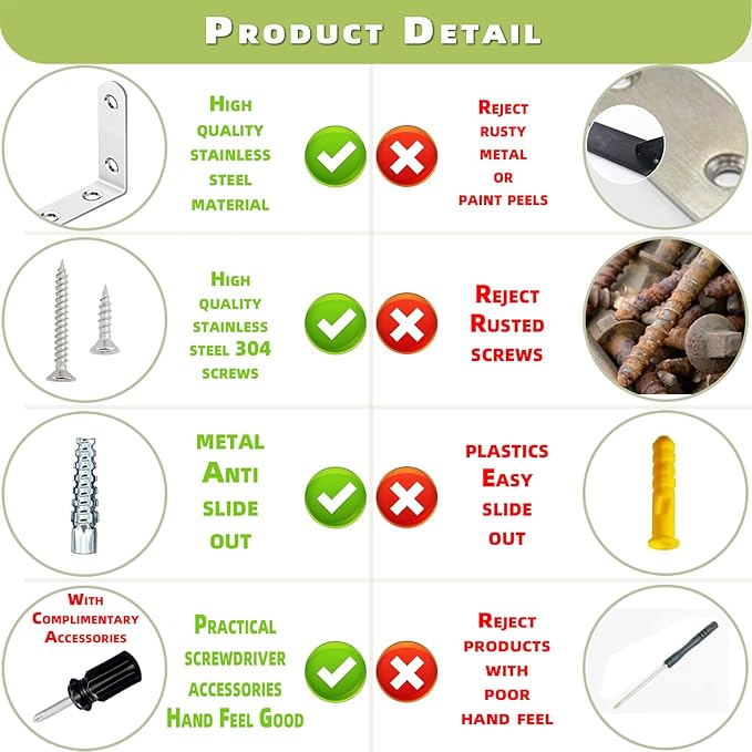 Furniture Anchors, Anti Tip Wall Anchors for Baby Proofing, Cabinet Safety Locks, Prevent Falling Furniture (4 Items)