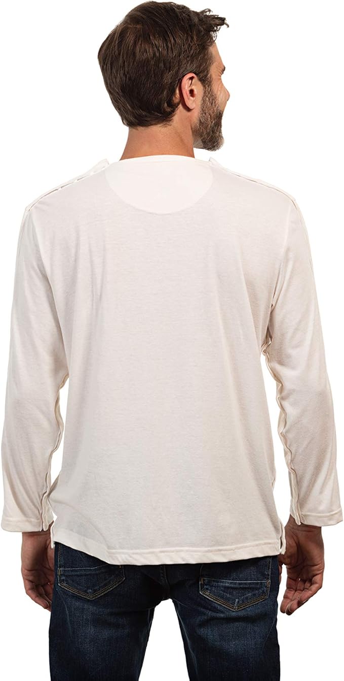 MAI We Care Post Shoulder Surgery Shirts for Men - Tear Away Recovery Apparel, Premium Chemotherapy Clothing