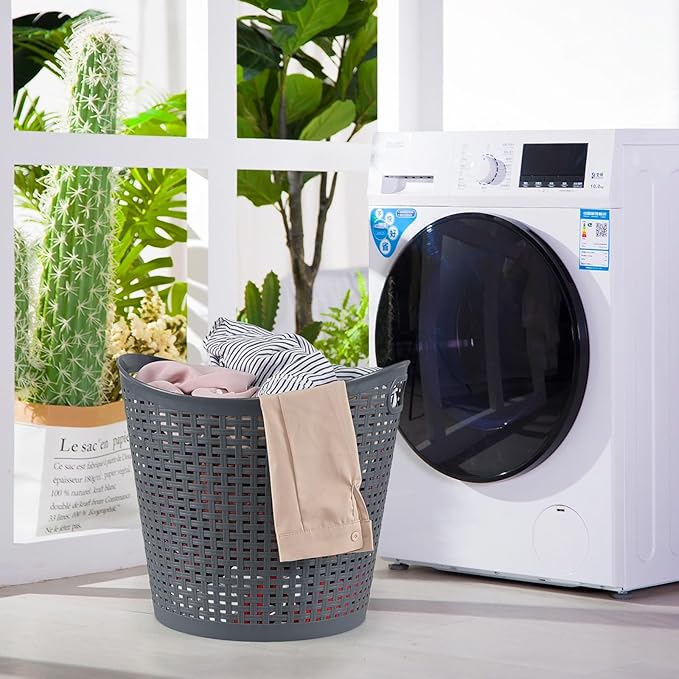 6-pack 30 Liter Large Storage Baskets, Plastic Laundry Hamper Basket