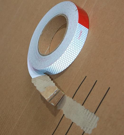 Dot-C2 Reflective Tape 1 inch X 74 FT X 10 Rolls, Red White Safety Reflector Tape for Trucks, High Intensity Grade, Conspicuity Tape