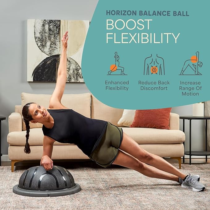 Lifepro Half Balance Ball Trainer - Stability Ball for Exercise, Full-Body Workouts, Home Gym, and Physical Therapy - Non-Slip Equipment for Balance Training