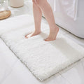 ILANGO White Bathroom Rugs 70" × 24" Non Slip & Super Absorbent Extra Thick Soft, Washable Bath Carpet Runner for Floor, Microfiber Plush Shaggy Bath Mats with Rubber for Bedroom Bathtub Shower Room