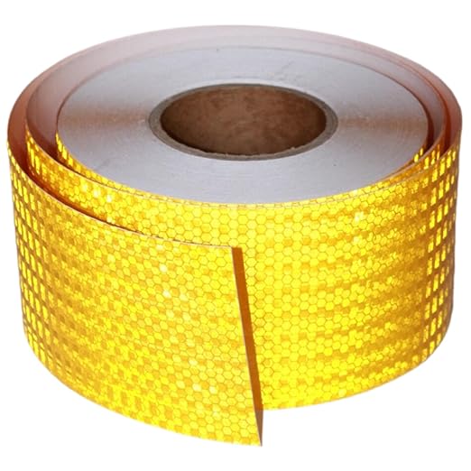 Yellow Reflective Tape 4 inch Wide, Outdoor Waterproof Hazard Conspicuity Safety Industrial Marking Tape (166 feet)