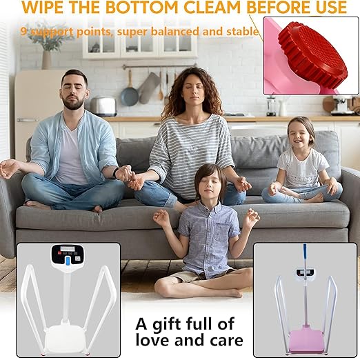 Assist The Elderly in Measuring Weight gain While Standing, with an Electronic Scale with armrests, Suitable for use in clinics, Hospitals, Schools, Nursing Homes (Pink)