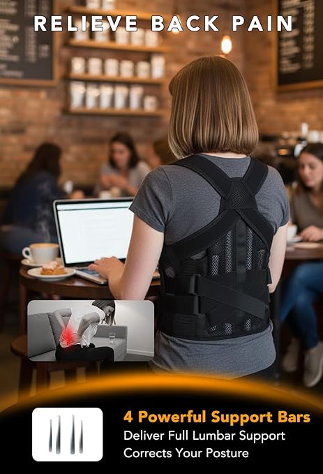 BigRose Posture Corrector for Women and Men, X Power Support Belt for Back Pain Relief with Adjustable Shoulder Straightener, Upper Lower Lumbar Neck Support, Comfortable Back Brace, X-Large
