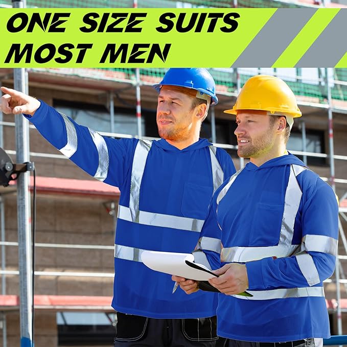 Amylove 4 Pcs Reflective Safety T Shirt High Visibility Work Shirts Sun Protection Construction