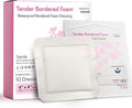 Waterproof Bordered Foam Dressing 4x4-10 Waterproof Bandages for Wound Care - Good for Pressure Sores, Lacerations, Burns, and More