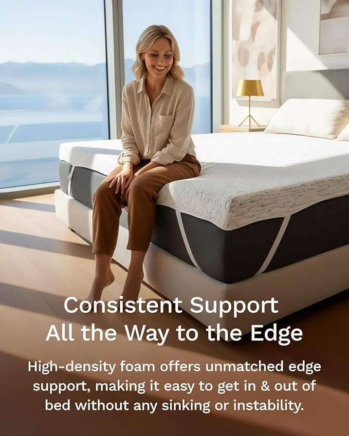 ViscoSoft 3 Inch Memory Foam Mattress Topper Cal King - Select High Density Ventilated Mattress Pad - Premium Removable Rayon Cover